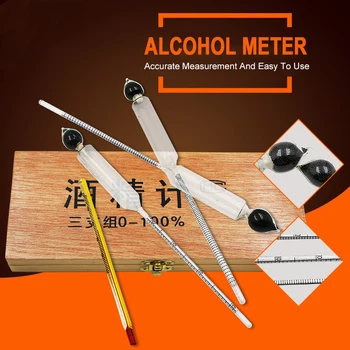 4ks / set 0- Lihoměrů Profesionální Dechový Alkohol Tester Měřič Koncentrace pro Vína Alkohol s Teploměrem