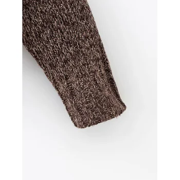 2020 NOVÝ dámský svetr hnědé pevné kapsy V-Neck dlouhý rukáv Svetr Módní Ležérní Ženy Topy