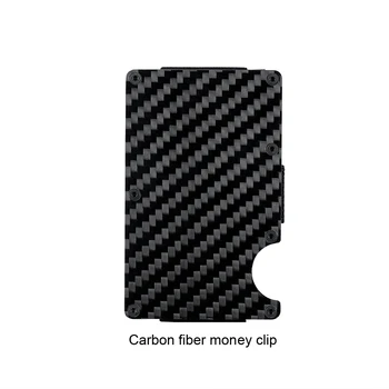 Přenosné Módní Skutečné Uhlíkové Vlákno Držitel Kreditní Karty Obchodní RFID Blokování Slim Peněženka z Uhlíkových Vláken Hotovosti Klip