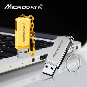 Horké Kovové otočený usb flash disk 4gb 8gb 16gb 32gb 64gb Silver / gold / black Memory stick pen drive USB 2.0 Disk U