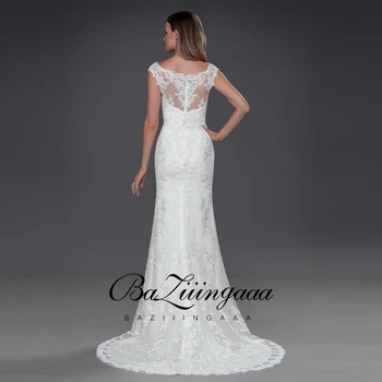 BAZIIINGAAA 2020 Nové Luxusní Svatební Šaty krajka korálkové svatební šaty plus velikost přijmout na míru