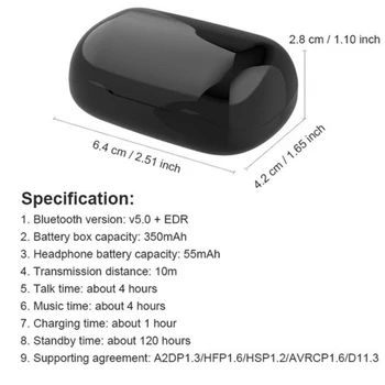 Bluetooth 5.0 Headset TWS Bezdrátová Sluchátka Stereo Mini Sluchátka L21 Pro iOS, Android Telefon