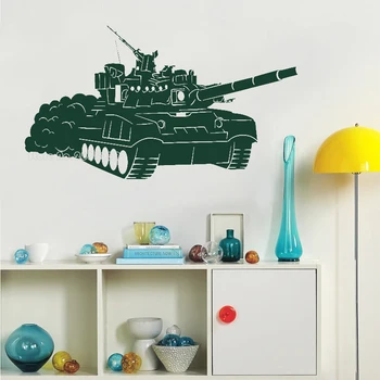 Dětský pokoj Umění Zeď Dekor Samolepka na Zeď Vinyl Zeď Obtisky Armáda Tank Tapety Pro Domácí Dekor Kvalitní Nástěnné LL446