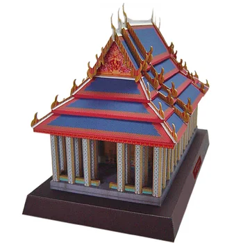 Thajsko Chrám Smaragdového Řezání Skládací Mini 3D Papírový Model Domu Papercraft DIY Děti, Dospělé, Ruční práce Řemesla Hračky QD-194