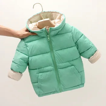 CITRUSOVÉ Zimní New Boy Girl dětské Dolů Polstrovaný Bunda Plná Barva Zahušťování s Kapucí Polstrovaný Jacket Pro 12-24M Dítě