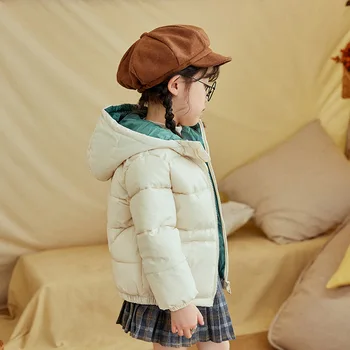 CITRUSOVÉ Zimní New Boy Girl dětské Dolů Polstrovaný Bunda Plná Barva Zahušťování s Kapucí Polstrovaný Jacket Pro 12-24M Dítě