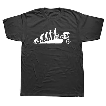 Nové Letní Styl jízda na Horském Kole Tričko Vtipné Lidské Evoluce T-shirt Muži Punk Topy Tee Bavlněné Cyklistické Ležérní T Košile
