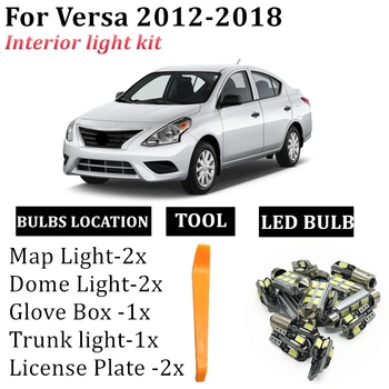 8x Canbus bez Chyb Pro 2012-2018 Nissan Versa T10 podražcový LED žárovky Interiéru Střechy Čtení mapu stropní světlo kit