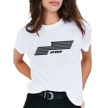 Ateez top tričko ženy 2019 ženské hip hop 90. let ulzzang roztomilé t-shirt ležérní tričko korean trička harajuku oblečení