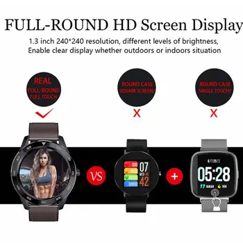 DT98 Smart Watch Full Screen Touch IP68 Vodotěsný EKG Detekce Výměnné Číselníky Smartwatch, Fitness Tracker