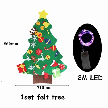 Děti DIY LED Cítil Vánoční Strom, Vánoční Dekorace pro Domácí Navidad 2021 Nový Rok, Dárky, Vánoce Santa Claus Vánoční Ozdoby