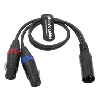 Alvin Kabely ARRI Kamery Dual Track Audio Signálový Kabel XLR 5 Pin Samec na 2 XLRs 3 Pin Female