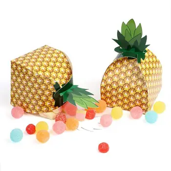 24ks Ananas Laskavost Boxy 3D Velký Ananas Dárkové Krabičky Tropické Havajské Luau BBQ Letní Pláž Bazén Ovoce Party Dekorace