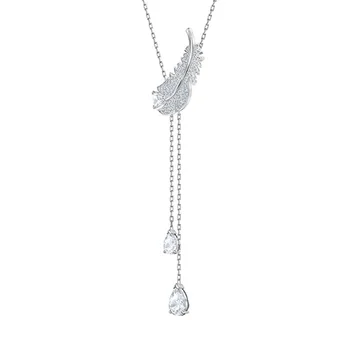 2020 Módní Kouzlo, 925 Sterling Silver Originální 1:1 Kopie, Lehké Pírko, Elegantní A Elegantní Náhrdelník Ženy Luxusní Šperky Dárky
