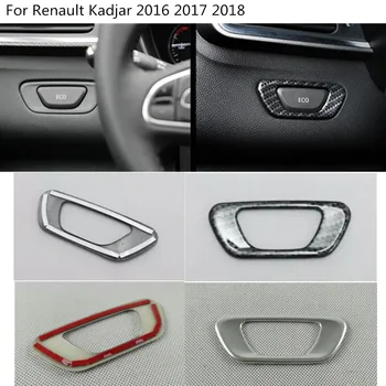 Pro Renault Kadjar 2016 2017 2018 2019 2020 Auto Vnitřní Kryt ABS Chrome/Uhlíkových Vláken Přední Hlava ECO Vypínač Obložení Rámu 1ks