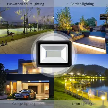 LED Flood Light IP65 Vodotěsný 200W 220V světlomet Reflektor Venkovní Nástěnné Svítidlo Garden Street Projektor Osvětlení