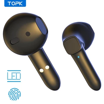 TOPK T20 TWS Bluetooth 5.0 Sluchátka Bezdrátová sluchátka Otisků prstů Touch Sportovní Voděodolná Sluchátka s mikrofonem Sluchátka S Mikrofonem