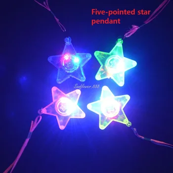 Rozsvítí Želé Hvězda Srdce LED Blikající Náhrdelník Přívěsky Cosplay Rekvizity Pro Děti, Děti, Dospělé, Svatby, Narozeninové Party Dárek