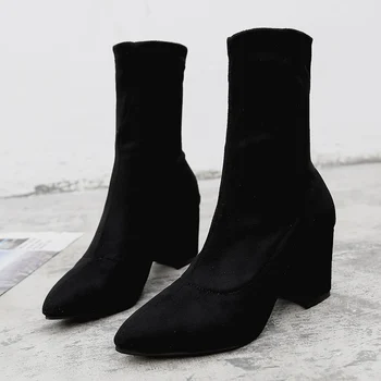 2020 winter new dámy divoké černé módní Stádo boty ženy ležérní pohodlné sladké vysoké podpatky boty Žena boty mujer c74
