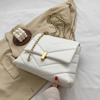 Nové 2021 Elegantní Žena Velké Tote bag Módní Nové Vysoce kvalitní PU Kůže Ženy Značkové Kabelky Řetězce Rameno Messenger Bag