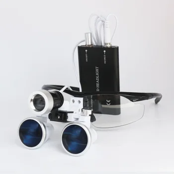 3.5 X Lékařské Zubní Lupy LED Zvětšovací Brýle s LED Head Light Lampa 420mm Zubní Zařízení Chirurgické, zubní Lékaři Lupa