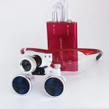 3.5 X Lékařské Zubní Lupy LED Zvětšovací Brýle s LED Head Light Lampa 420mm Zubní Zařízení Chirurgické, zubní Lékaři Lupa