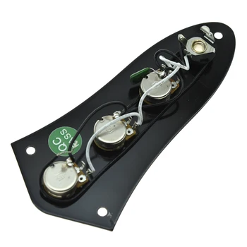 Dopro Vložen Ovládací Deska Pre-Kabelové Ovládání Deska s kabelovým Svazkem pro Elektrický Fender Jazz Bass J Bass Chrom/Černá