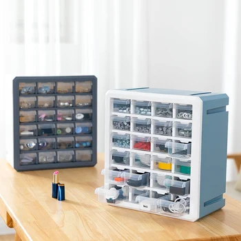 Domácí Desktop Make-Up Organizátor Šperky Skladovací Box Multi-vrstva Stavební Bloky Třídění Box Plastový Kombinace Díly Box