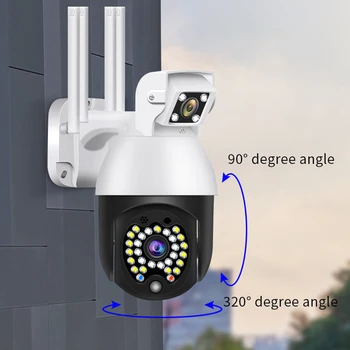 Nové 1080P WI-fi PTZ IP Kamera Bezdrátová Duální Objektiv HD CCTV Venkovní Bezpečnostní Kamera 29 Ks IR Noční Vidění LED Světla