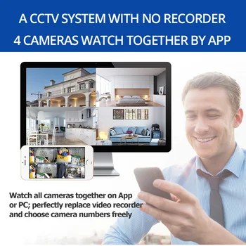 Wetrans Bezdrátové Bezpečnostní kamerový Systém 1080P IP Kamera Wifi SD Kartu Venkovní 4CH Audio Systém CCTV Video Surveillance Kit Camara