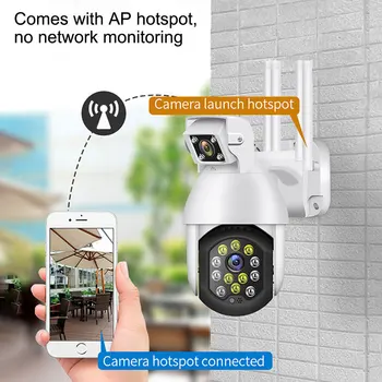 1080P Dual Lens Bezpečnostní IP WIFI CCTV Bezpečnostní Kamery, Bezdrátové Venkovní Vodotěsné Domů PTZ IR Kamera WIFI Kamera PTZ Otáčení