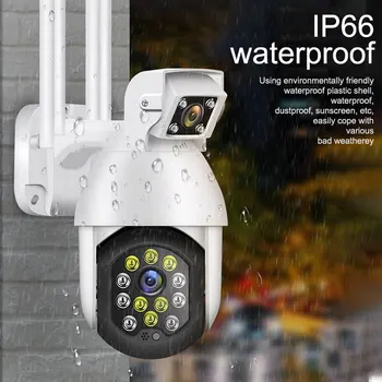 1080P Dual Lens Bezpečnostní IP WIFI CCTV Bezpečnostní Kamery, Bezdrátové Venkovní Vodotěsné Domů PTZ IR Kamera WIFI Kamera PTZ Otáčení