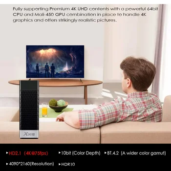 Tv Stick, Android TV 8.1 X96S 2G 16G 4K Wi-fi 2.4 G 5.8 G Google Assistant Netflix, Youtube, Smart televizory
