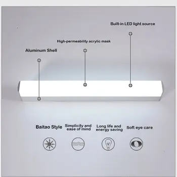 Moderní Led Nástěnné Svítidlo 12W 16W 22W AC85-265V Led Zrcadlo Světlo Vodotěsný LED Nástěnné Světlo pro Domácí Ložnice Koupelna Osvětlení