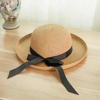 2018 letní slaměný klobouk ženy, velký široký okraj pláž hat sluneční klobouk skládací sun block UV ochrana klobouk kostí chapeu feminino