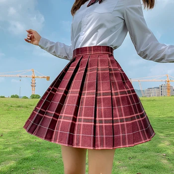 Ženy Skládaný Krátké Sukně Letní Harajuku Kostkovaná Mini Sukně, Roztomilý Vysoký Pasu Jednotné Studenty Cosplay Dívky JK Sukně 16 Barev