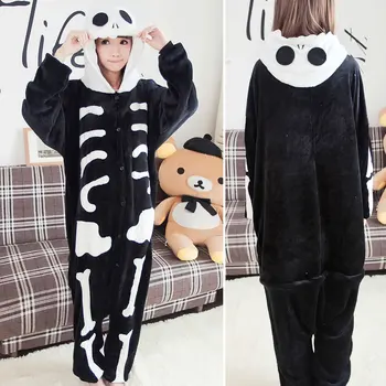 Zimní Teplé Pyžamo Cosplay Unicorn Steh Panda Nastavit Kigurumi Dospělé Zvíře Onesies Pyžamo Flanelové Oblečení Na Spaní Pro Ženy, Muže