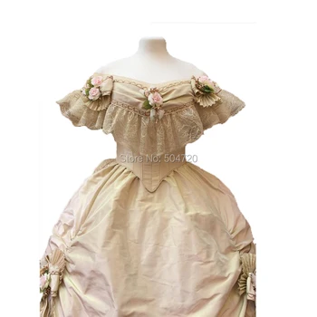 Míru! žluté Vévodkyně Královna Marie Antoinetta Období Maškarní Divadelní Občanské války šaty šaty HL-271