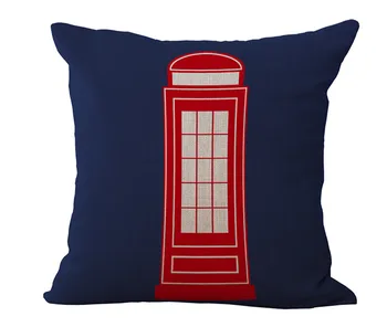 Londýnský styl Dekorativní hodit polštář případ Britské soilder a budovy, pohovka náměstí polštář kryt pro židle capa de almofadas