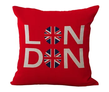 Londýnský styl Dekorativní hodit polštář případ Britské soilder a budovy, pohovka náměstí polštář kryt pro židle capa de almofadas