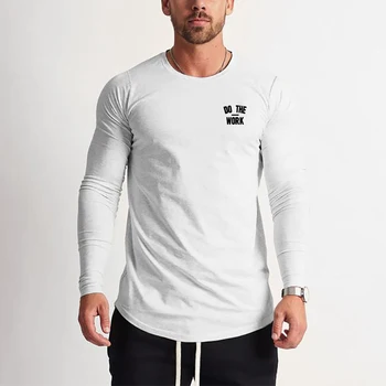 Značka Oblečení Nové Módní Pánské Tričko Dlouhý Rukáv T-Košile Homme Fitness Casual T shirt Top Mens Streetwear Oblečení Bavlněné Tričko