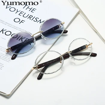 Oválné sluneční Brýle, Ženy 2020 Módní Drahokamu sluneční Brýle Luxusní Retro Pánské Sluneční Brýle Značky Návrhář Malé Brýle UV400