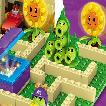 378pcs Rostliny vs Zombies Modely Slunečnice Bludiště Vzdělávací Montované Stavební Bloky Akční Obrázek Nejlepší Dárek Hračky Pro Děti