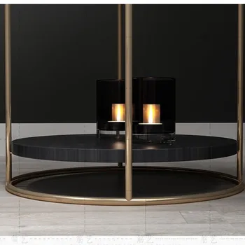 Vlastní Nordic Iron Stůl Jednoduchý Malý Konferenční Stolek, Noční Stolek, Rozkládací Boční Skříňka, Světlý Luxusním Rohový Stůl Mramorová Straně