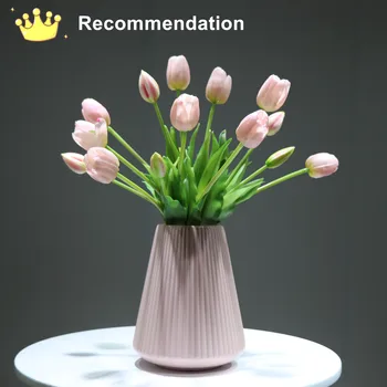 INDIGO-(3 květy+2 bud) Tulipán Kytice Skutečný Dotek Silikonový Vysoce Kvalitní Domácí Upravené Umělé Květiny Svatební Doprava Zdarma