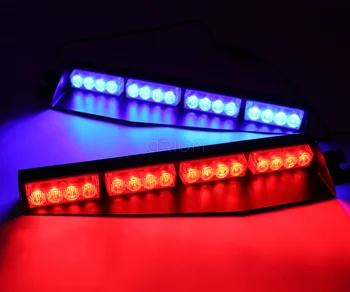 High Power Truck Nouzové Světlo Majáku Bar Nebezpečí Strobe Varování Rozdělit Roleta 96 Watt 32 LED Červená Modrá Strobe Světelné Lampy