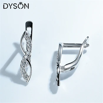 Dyson 925 Sterling Silver Náušnice Nekonečno Klasický Symbol Lásky Zirkon Jemné Věčnost Cilp Náušnice Pro Ženy Jemné Šperky