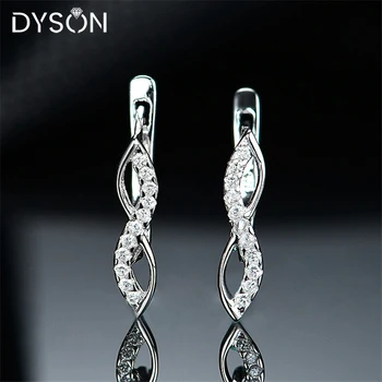 Dyson 925 Sterling Silver Náušnice Nekonečno Klasický Symbol Lásky Zirkon Jemné Věčnost Cilp Náušnice Pro Ženy Jemné Šperky