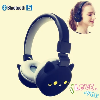 Nové módní bezdrátové připojení Bluetooth karikatura sluchátka skládací roztomilé zvíře hudební hra sluchátka dát nejlepší dárek pro děti