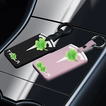 YZ Silikonový Klíč Pouzdro Pro Tesla Model 3 Klíčové Případě modelové číslo3 Auto Klíče Držitele Karty Protector Cover Model, Tři Držitele Karty Keychain Klip